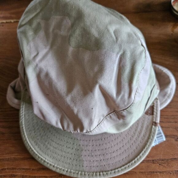 Camo Tan & Light Pink Hat with Flaps 6 ¾" Military‑Style Sun Protection Cap - Picture 4 of 5